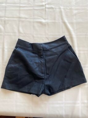 Leather mini shorts